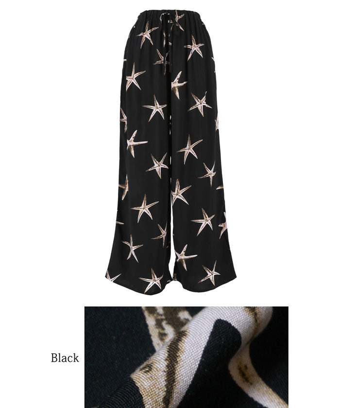 Summer starfish holiday style casual wide pants