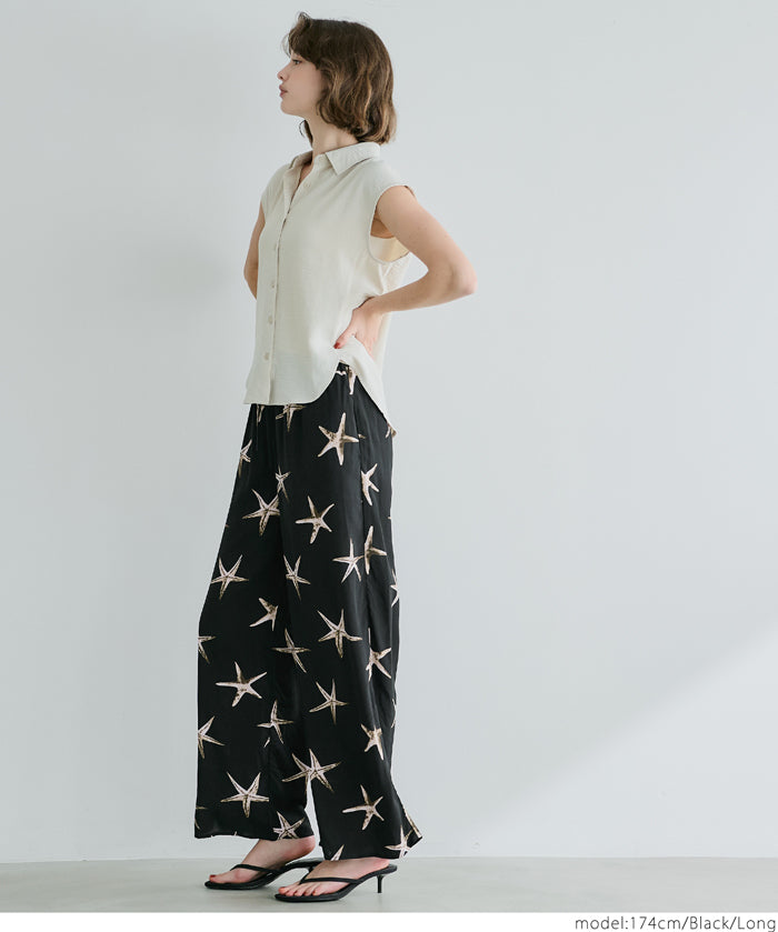 Summer starfish holiday style casual wide pants