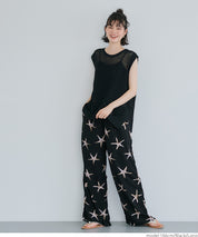 Summer starfish holiday style casual wide pants