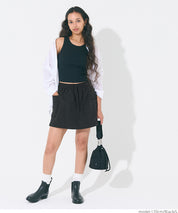 Water-repellent nylon sports drawstring mini culottes