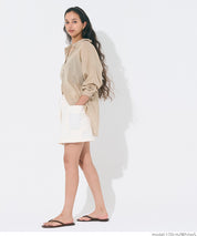 Water-repellent nylon sports drawstring mini culottes