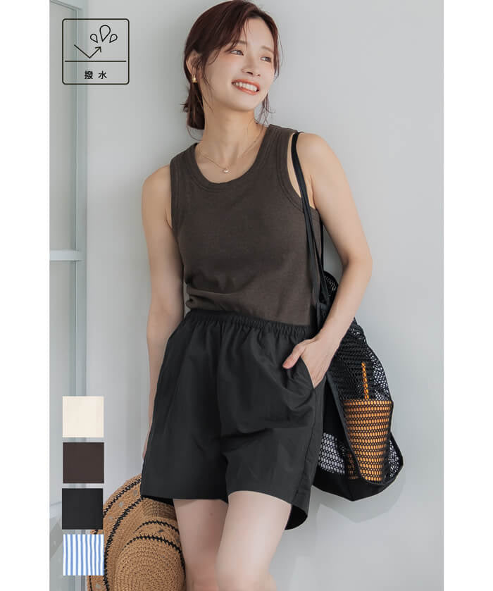 Water-repellent nylon sports shorts