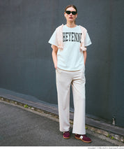 Side line georgette wide pants