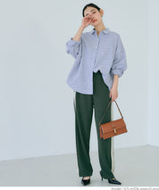 Side line georgette wide pants