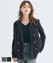 Double-breasted gold button jacket