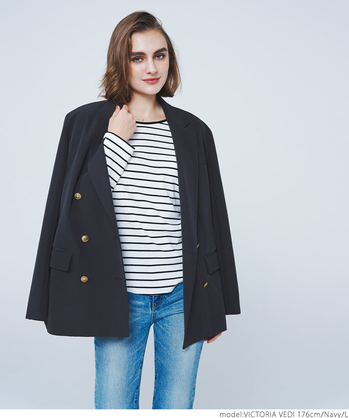 Double-breasted gold button jacket