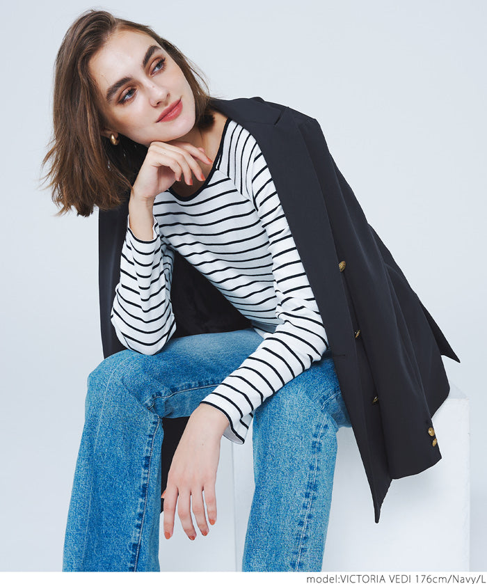 Double-breasted gold button jacket