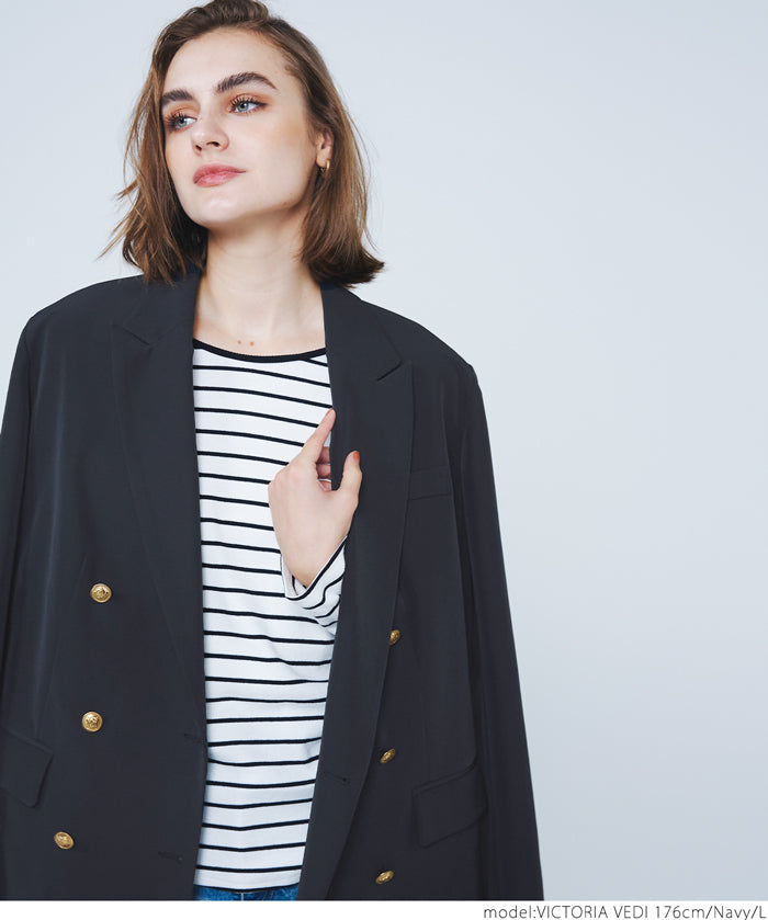 Double-breasted gold button jacket