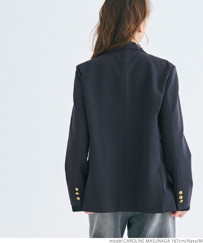 Double-breasted gold button jacket