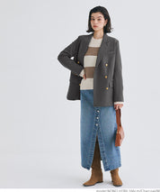 Double-breasted gold button jacket