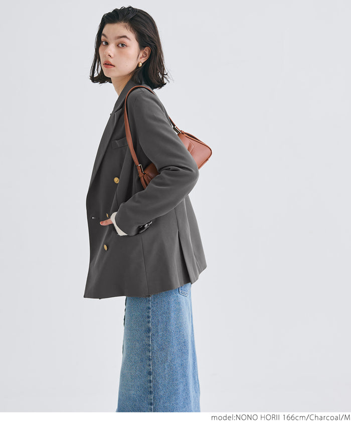 Double-breasted gold button jacket