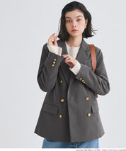 Double-breasted gold button jacket