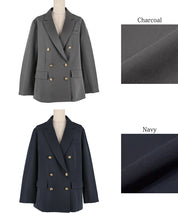 Double-breasted gold button jacket