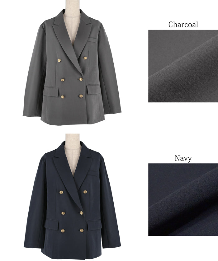 Double-breasted gold button jacket