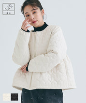 Heart quilted peplum jacket