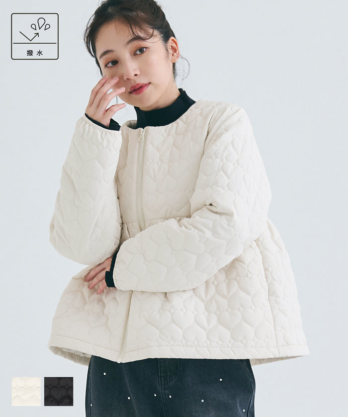 Heart quilted peplum jacket