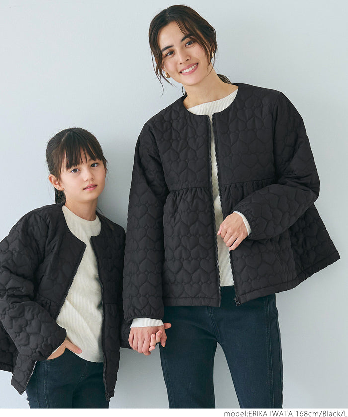 Heart quilted peplum jacket