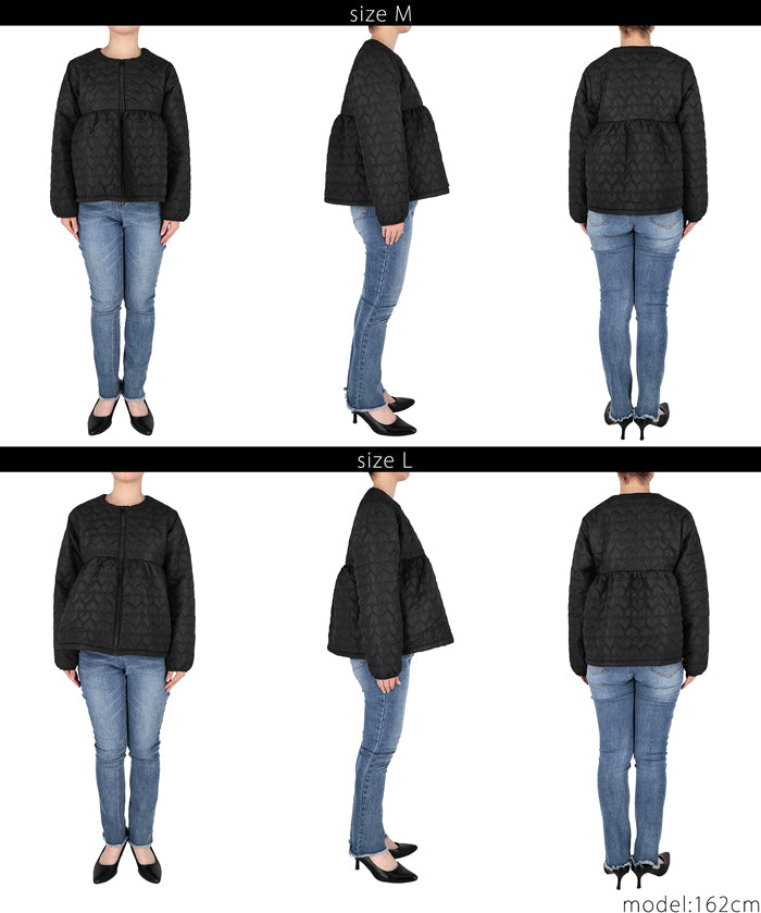 Heart quilted peplum jacket