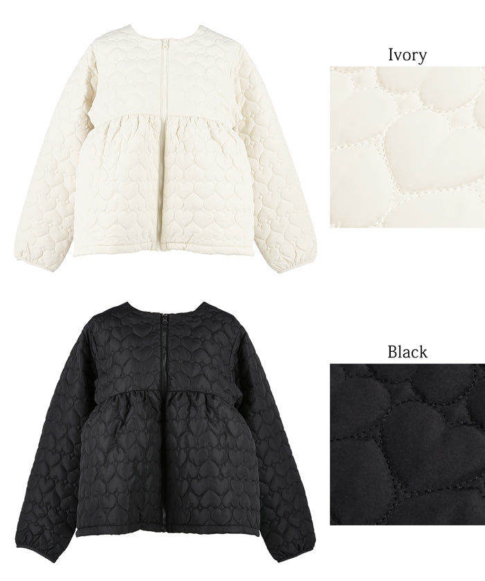 Heart quilted peplum jacket
