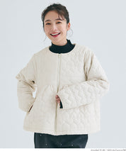 Heart quilted peplum jacket