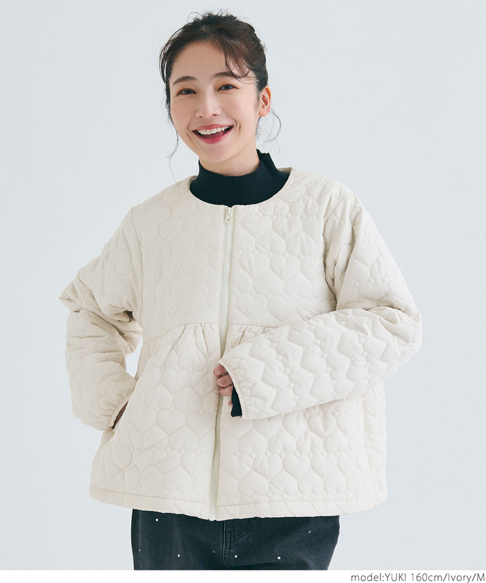Heart quilted peplum jacket