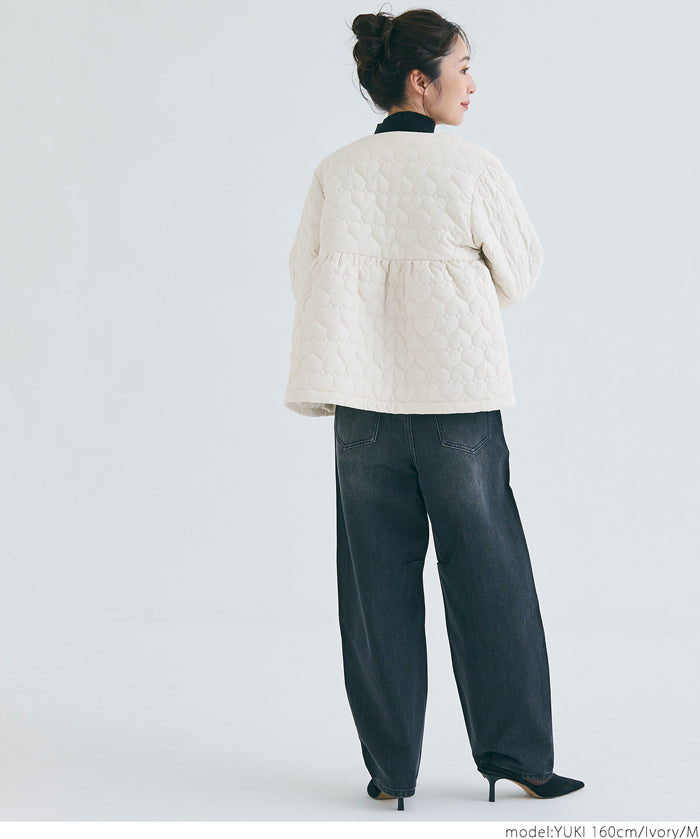 Heart quilted peplum jacket