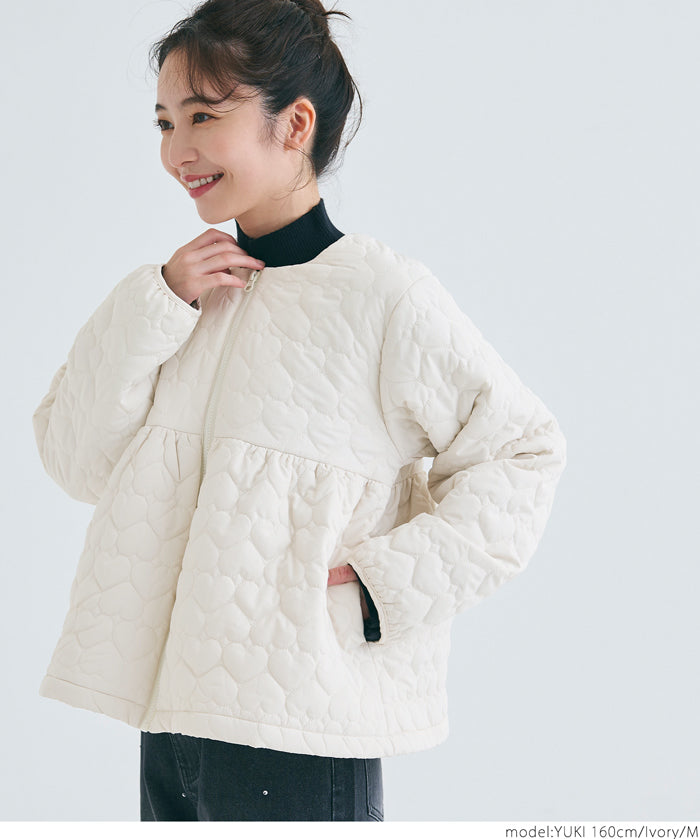 Heart quilted peplum jacket