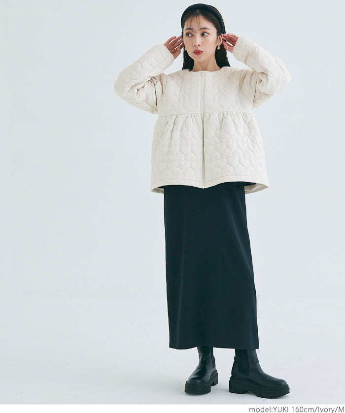 Heart quilted peplum jacket