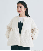 Heart quilted peplum jacket