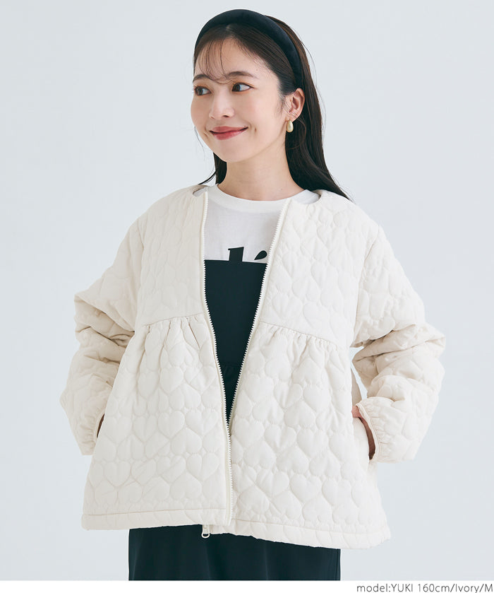 Heart quilted peplum jacket