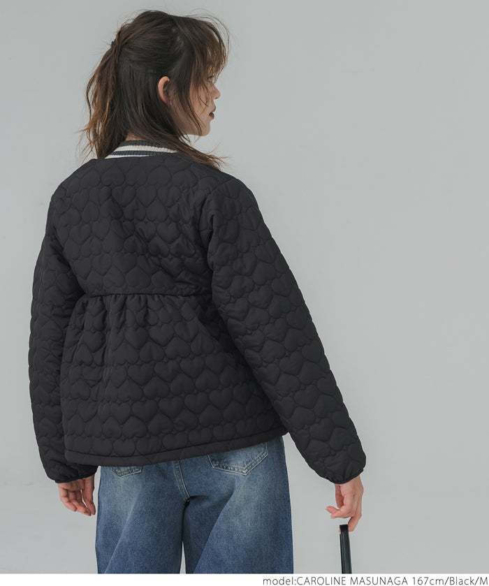 Heart quilted peplum jacket
