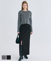 Front slit I-line skirt