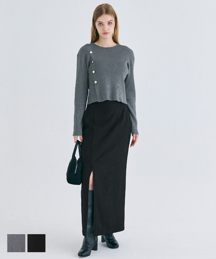 Front slit I-line skirt