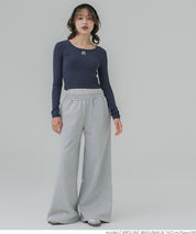 Mini logo embroidered ribbed top