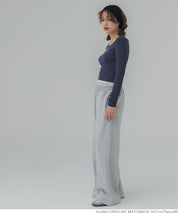 Mini logo embroidered ribbed top