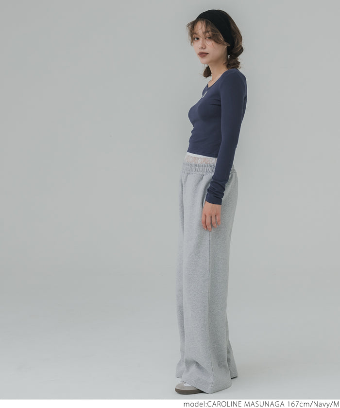 Mini logo embroidered ribbed top