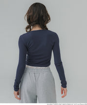 Mini logo embroidered ribbed top