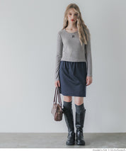 Mini logo embroidered ribbed top