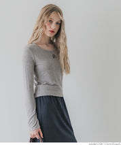 Mini logo embroidered ribbed top