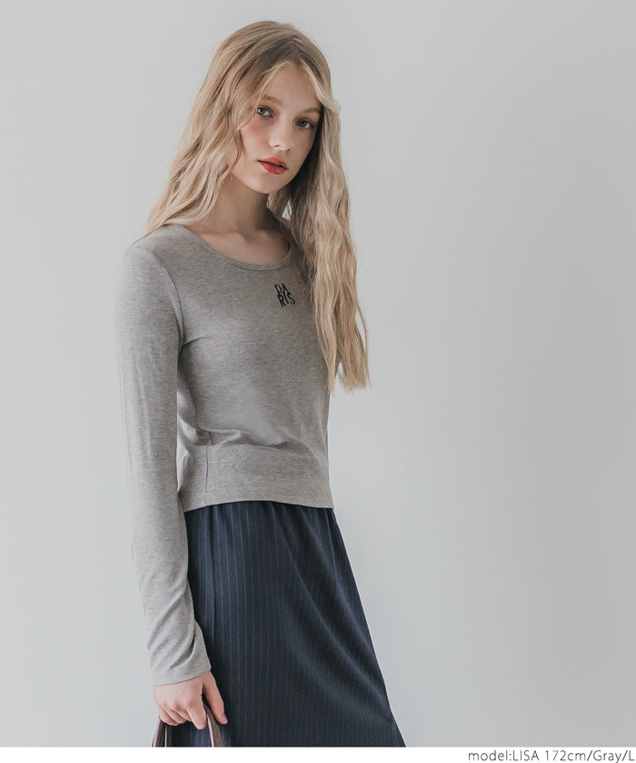 Mini logo embroidered ribbed top