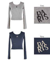 Mini logo embroidered ribbed top