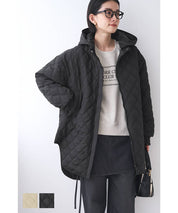 Hooded quilted coat