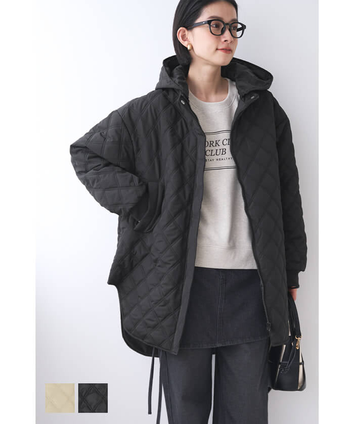 Hooded quilted coat