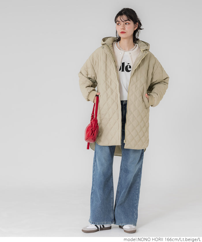 Hooded quilted coat