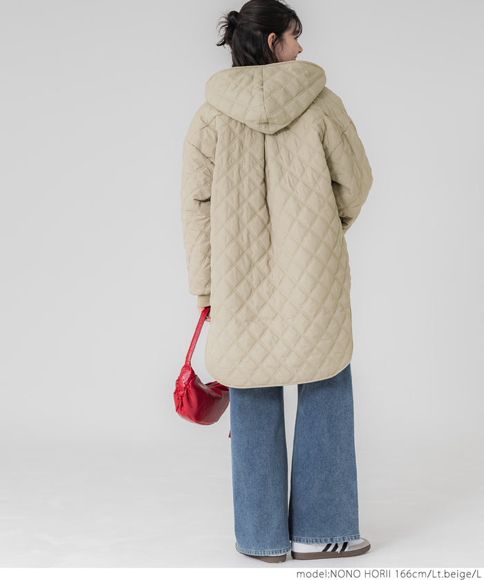 Hooded quilted coat