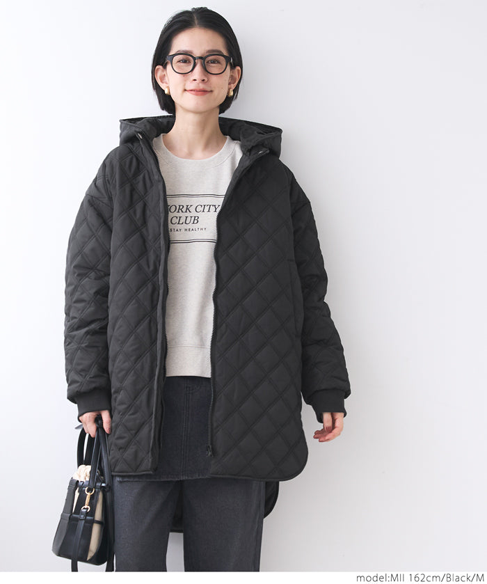 Hooded quilted coat