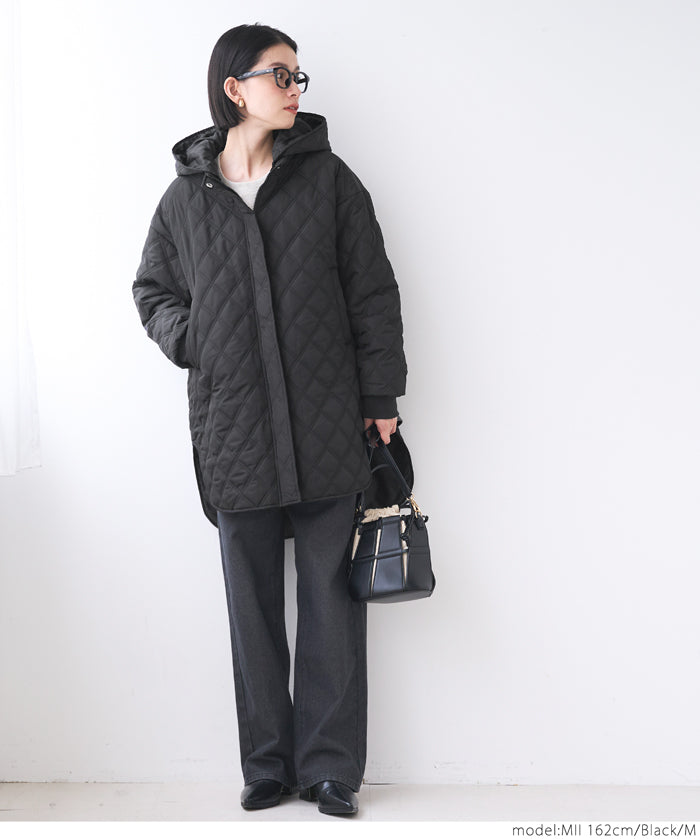 Hooded quilted coat