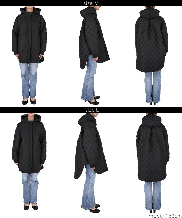 Hooded quilted coat