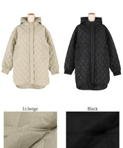 Hooded quilted coat