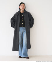 Faux wool long coat